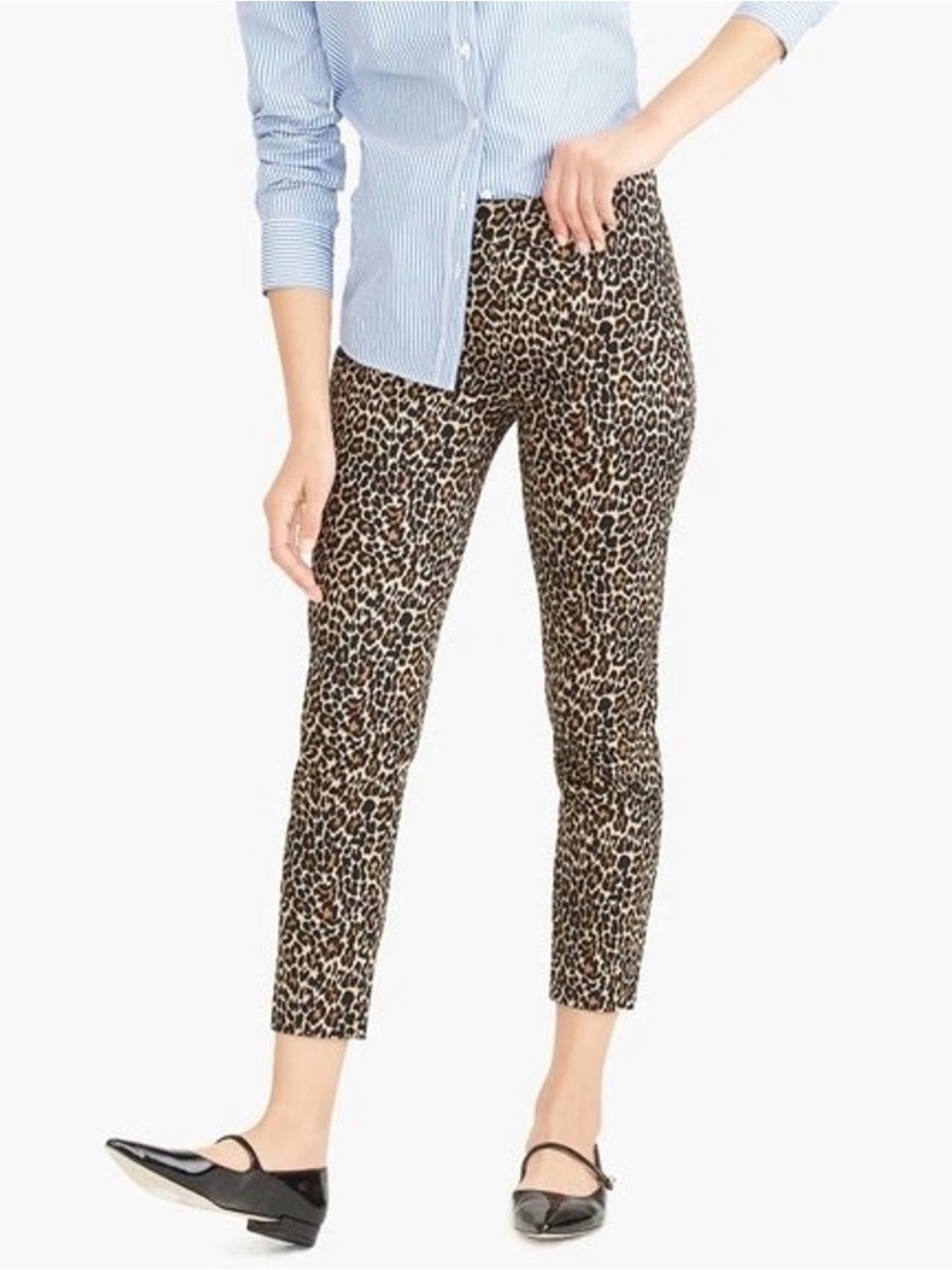 J.Crew Winnie Pant Leopard Print Skinny Ankle Pants Stretch Classic Chic Size 6
